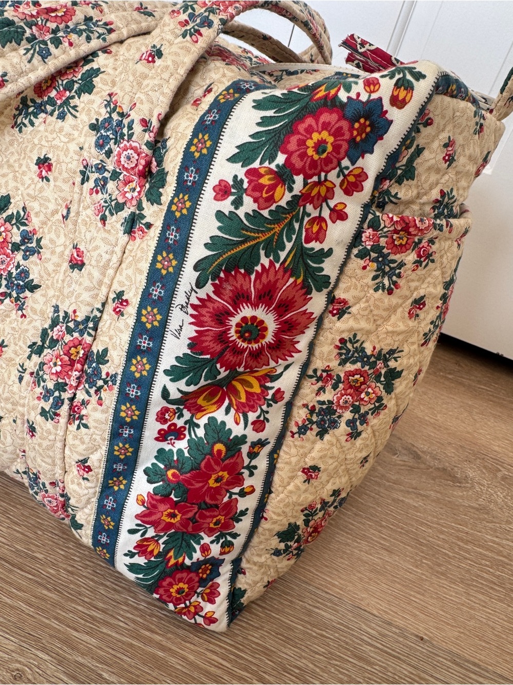 Vera Bradley RARE 1993 tea garden quilted duffle bag vintage travel - Picture 3 of 10